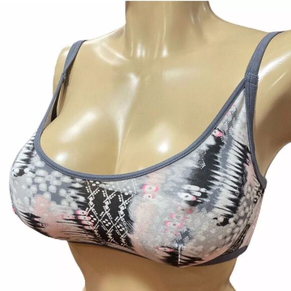 Victoria’s Secret sexy Strappy back cotton unlined bralette bra gray multicolor - Picture 3 of 4